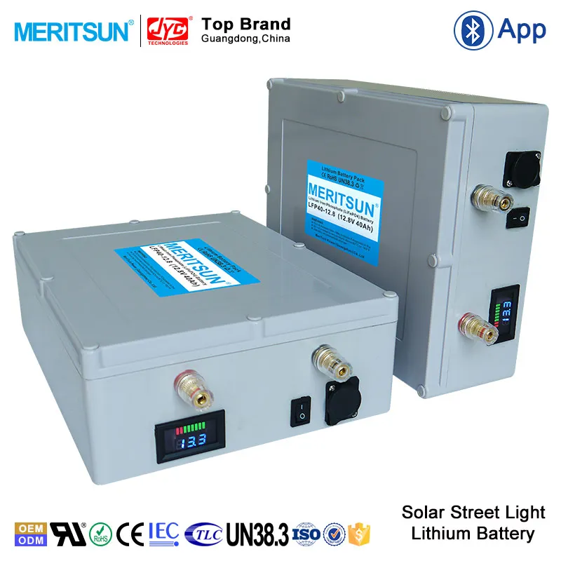 12V 40Ah Cycle Life >2000times Solar Storage Rechargeable LiFePO4 Lithium Li ion 18650 Battery Pack