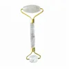 Zinc Alloy Metal Clear Quartz Jade Roller for Face