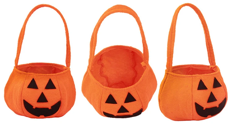 Halloween Trick or Treat Smile Face Pumpkin Handheld Candy Bag Handbag Hot 