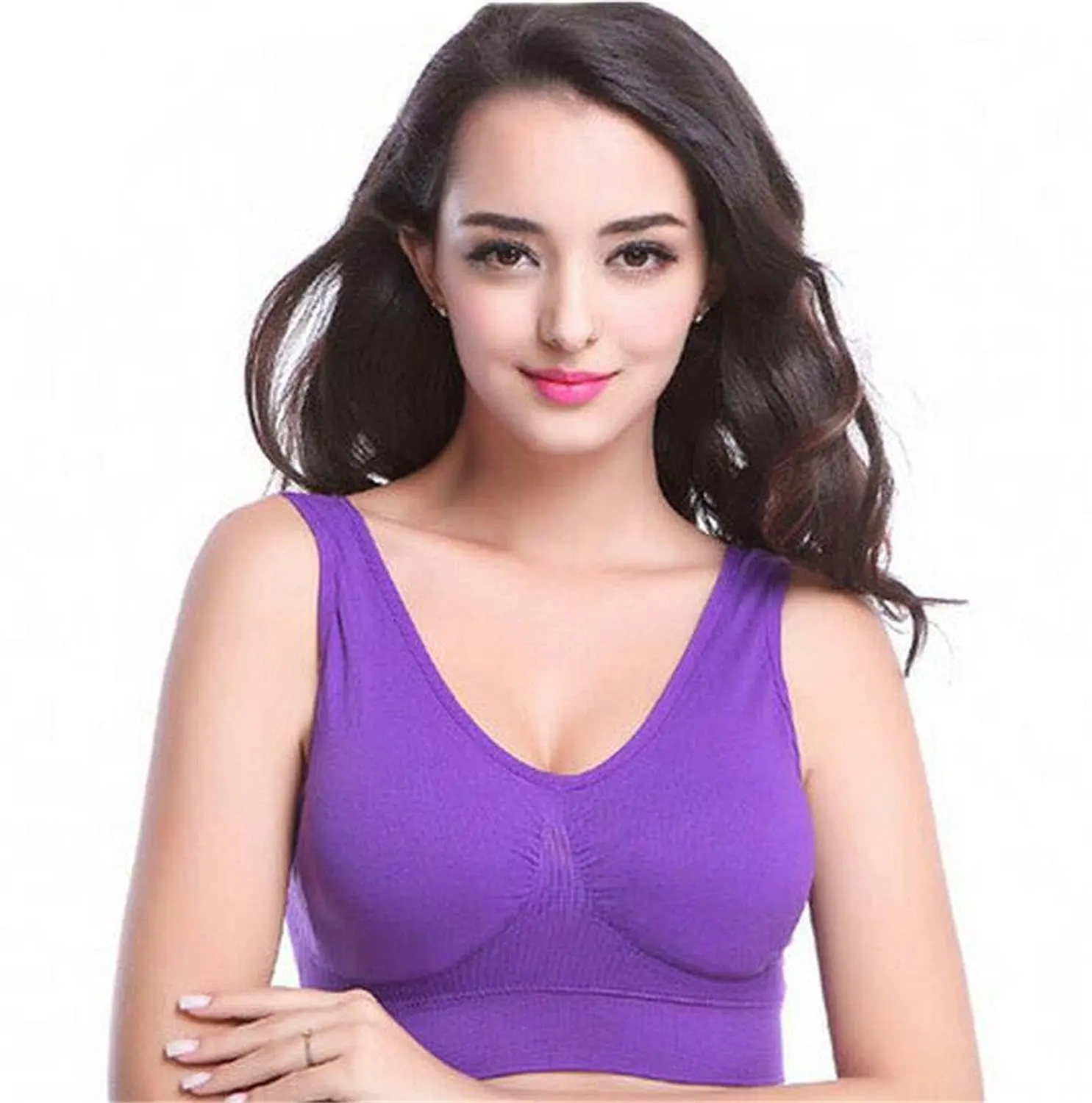 Allonly Women Sports Bra Vest No rims Yoga Seamless Underwear Adjustment