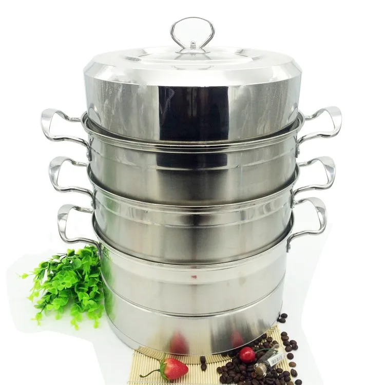 3 Layers 28cm Multi Function Stainless Steel Steamer Pot With Handle