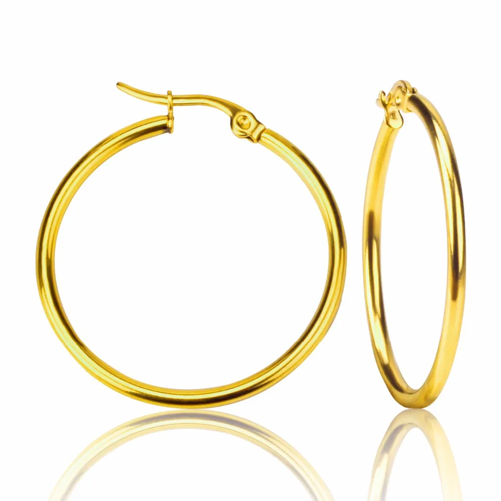 Smooth Circle Basketball Brincos Celebrity Brand Stainless Steel Smooth Circle Basketball Brincos Celebrity Brand Stainless Steel Hoop Earrings For Women Jewelry