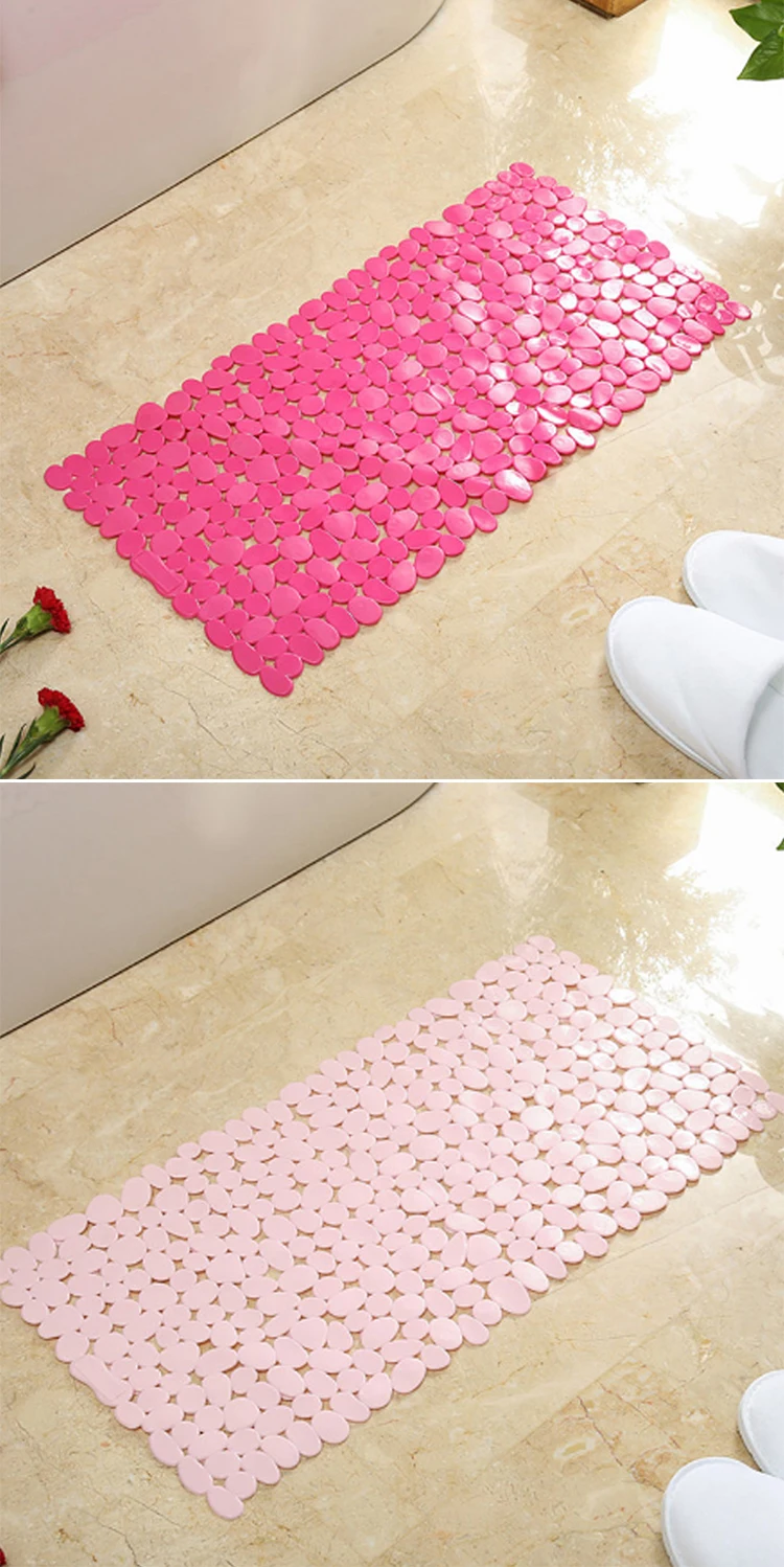 Pvc Non Slip Bath Mat Mildew Resistant Pebbles Shower Mat With Non Slip