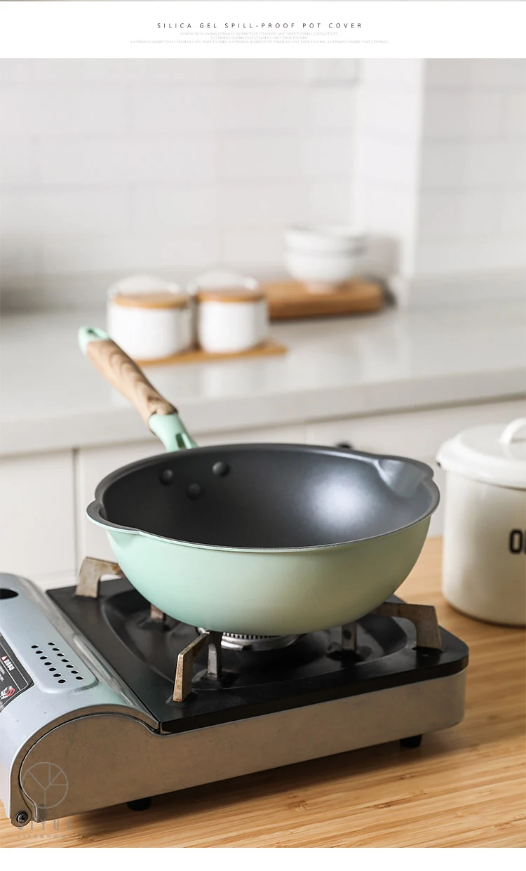 Wholesale Aluminum Alloy Pan 24cm White Nonstick Fry Cast Iron Non