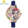 WJ-7057 Fashion Flowers Girls Quartz Handwatches Monkey Bright Leather Wrist Watches Butterfly Women Watches