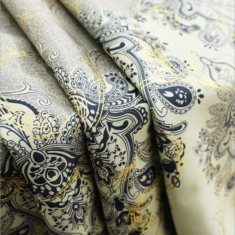 DR1804C-008 Luxury high-end printed 100% polyester window curtain
