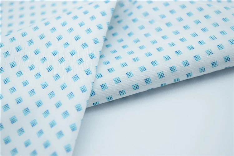 Skygen 100% cotton square dot bangladesh bangkok shirt skirt digital printed shinny cotton sateen shirting fabric