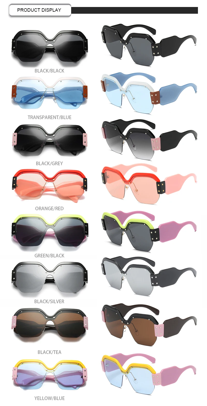 2019 New Arrivals Multi-color Oversized Brand Designer Polygon Women Sunglasses