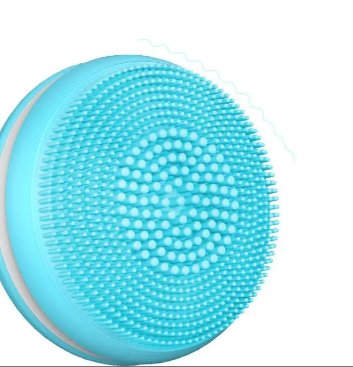 Electric Facial Cleansing Brush Silicone Vibration Mini Cleaner Deep Pore Round Cleaning Skin Massage face brush cleansing