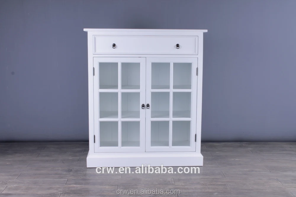 Wh 4035 1 Small White Storage Kitchen Cabinet With Glass Doors