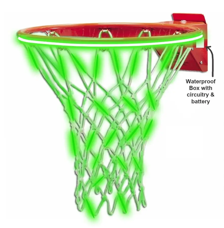 12 Inches X 13 Inches Basketball Barrier Set With Led Basketball Net