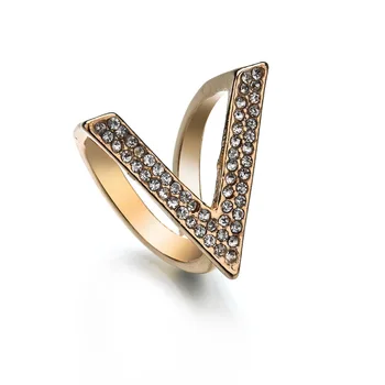 时尚水钻 v形字母围巾扣戒指头巾婚礼丝绸胸针散装礼品服装服装配件