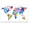 Colorful Map Watercolor Painting Canvas Art Prints Modern Office Study Room Decoration(12"x24") Wholesale Ready to Hang