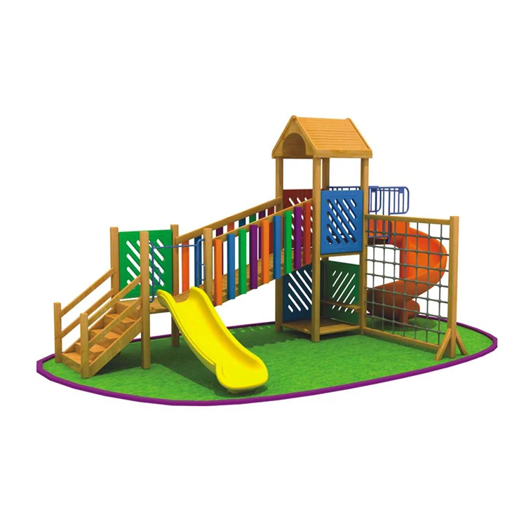 Gran oferta, juego de columpio de madera para patio trasero para niños