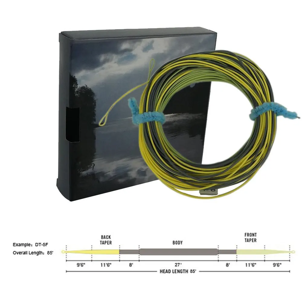 Anglatech Double Taper Floating Fly Fishing Line DT 4 5 6 WT Welded Loops