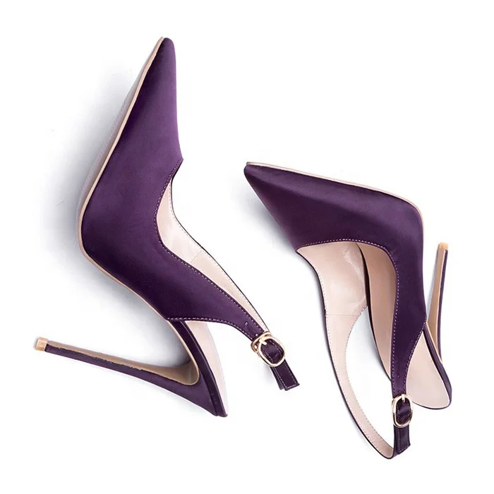 Comfortable Design Wholesale Women's Pointed Toe Stiletto High Heel Satin Wedding Dress Pumps.jpg