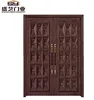 China luxury exterior solid wood double open entry doors