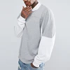 New style fashion design point collar button placket oversized fit alibaba sports hoodies no hood with cut and sew