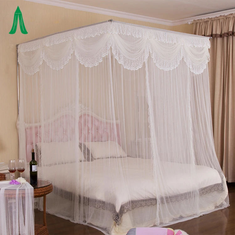 Rectangular Palace Romantic Bed Canopy Lace Princess King Size Mosquito Net Buy King Size Mosquito Net Palace Mosquito Net Romantic Mosquito Net Product On Alibaba Com