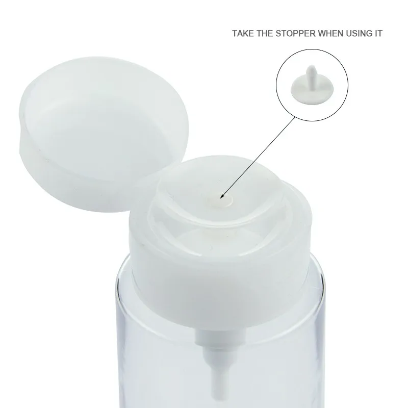 Empty Clear Nail Polish Remover Bottle With Pump Makeup Remover Bottle