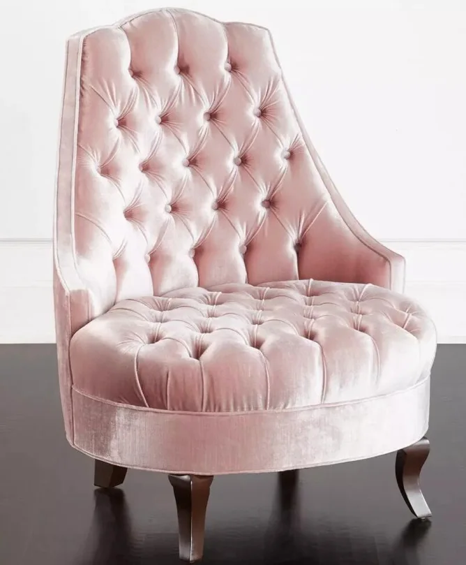 Rosevera Liviana Tufted Wingback Chair With Button Tufted Pink Queen