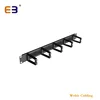 Metal+ABS Material 5 Rings With Brush For Network Cabling 1U 19 Inch Cable Manager