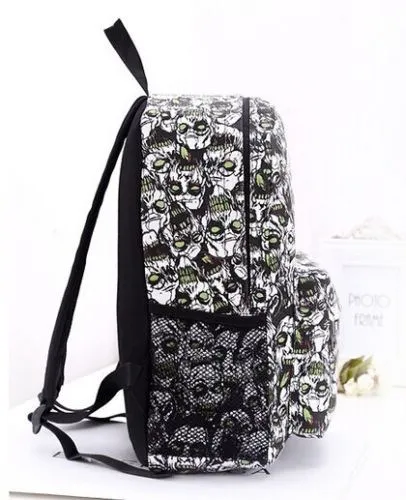 canvas skull backpack bags student school bags New fashion Women's travel bags
