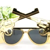 Creative Gold Revolver Costume Glasses Pistol Party Favors Photobooth PropsHalloween Events Festive Party Supplies Decoration