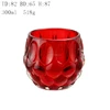 Internal sprayed red color dot decorative glass candlestick candle container