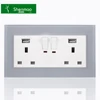 13amp Double Way Universal Usb Socket Charging Plug Socket Outlet And Switch With Neon 9years Warranty Hot Sale In Wholesale