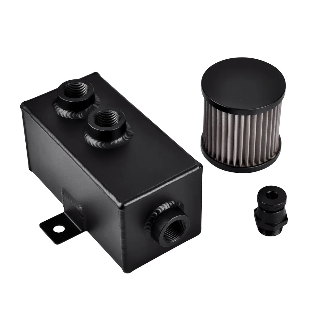 300ml Aluminum Baffled Oil Catch Can Tank Reservoir Breather With