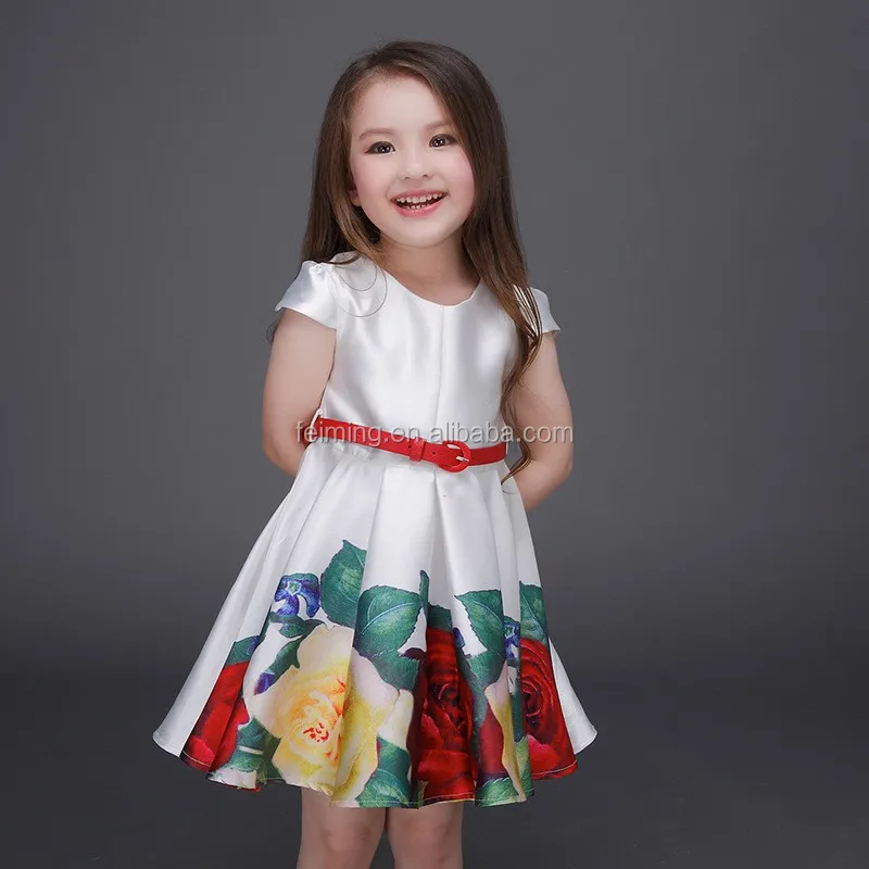 New Model Latest Frocks Designs Soft Fabric Kids Wear Big Flower Fancy ...