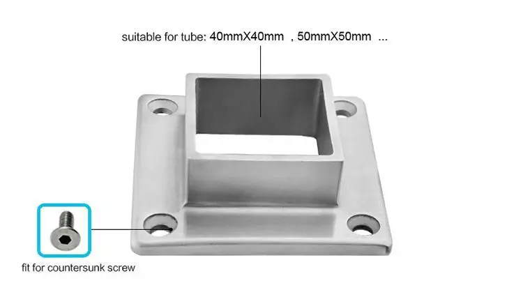 Stainless Steel Base Plate Square Tube Flange Plate - Buy Plate Flange ...