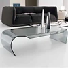 N785 Shell Glass Coffee Table, Glass Dinning Table Bent Glass End Table