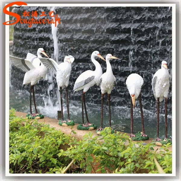 Artificial Bird Art Sculpture Egret Crane Garden Sculpture Pool