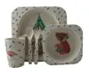 Bamboo fibre 5-piece lady bug printed children dinner set Bamboo fiber kids melamine dinner set