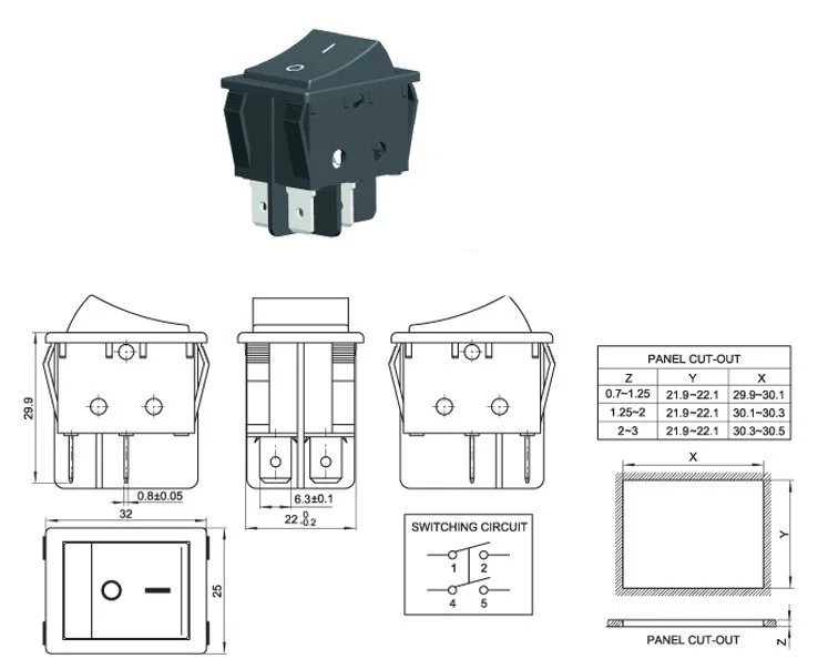 Kcd4 16a 250v 4 контакта схема подключения