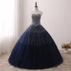 Beaded Navy Blue 2018 European Quinceanera Dresses