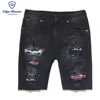OEM / ODM 2019 Bandanna Distressed Black Men Jean Denim Shorts
