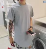 2016 fashion Curved Hem Tall Tee Basic Length Oversized Extended T Shirt Hem Tall Tees Long Back Basic Oversized Men boutique