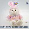 Super soft names stuffed toys bunny with clothes