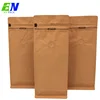 500g 1kg kraft paper block bottom coffee bag packaging with degassing valve