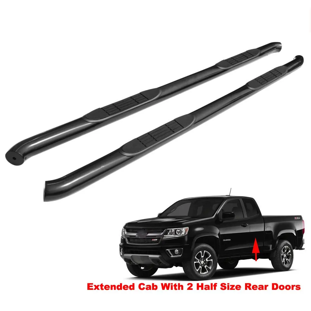 For 2004-2013 Colorado Canyon Crew Cab Step Rail Running Boards Nerf Bars Black