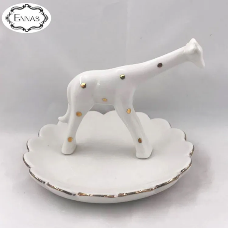 Crafts ceramic elephant statue / animal jewelry tray home decoration oem