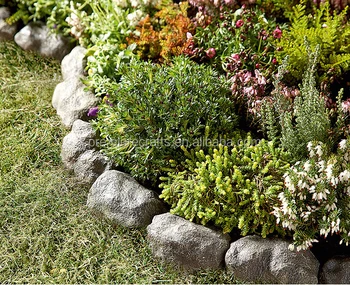 Polyresin Garden Stone Edging With Metal Stick - Buy Garden Stone