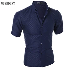 Men Short Sleeve Shirt Chemise Homme Men Shirt Camisas Hombre Vestir Mens Dress Shirts Hawaiian Camisa Social Masculina XXXL