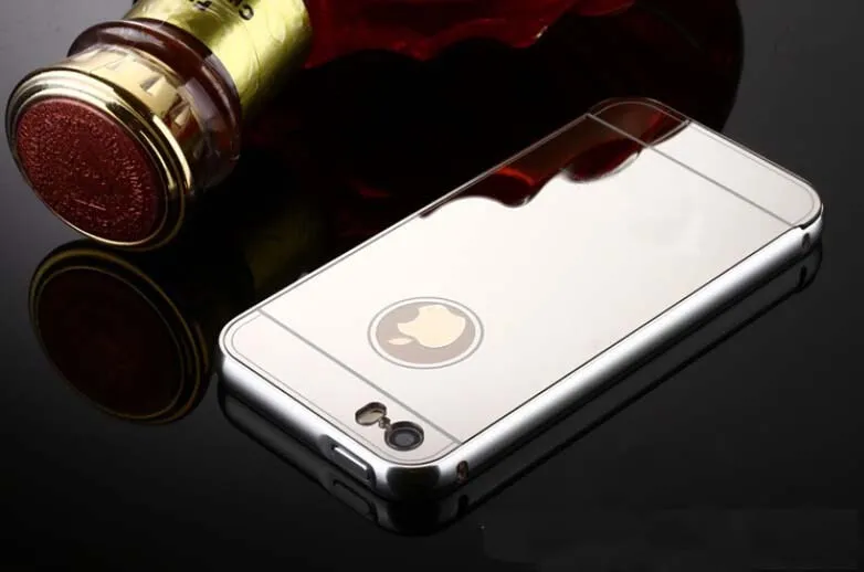 Luxury design case For iphone 5se aluminum 24k metal mirror hard back cover case for iphone