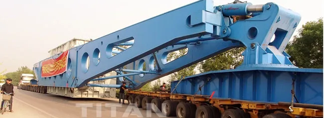 重型桥梁运输车液压模块化半挂车,用于桥梁运输的多轴液压平板拖车