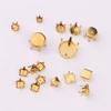 round and square claw jewelry stone setting cabochon tray with 4 prongs