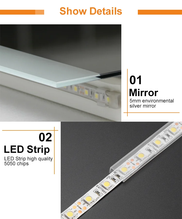 China Factory Direct Sell Led Bathroom Mirror with Music Speaker Bathroom Mirror